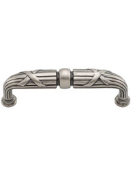 Delphi Ribbon and Reed Cabinet Pull - 3 3/4 inch Center-to-Center in Antique Pewter.